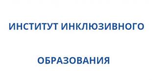 Институт инклюзивного образования – профессиональному и социальному сообществу